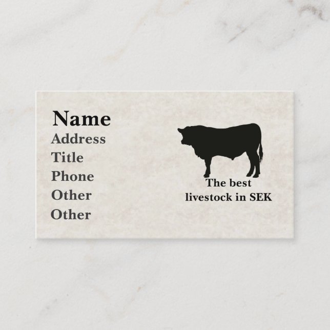 Angus Bull Business Cards (Front)