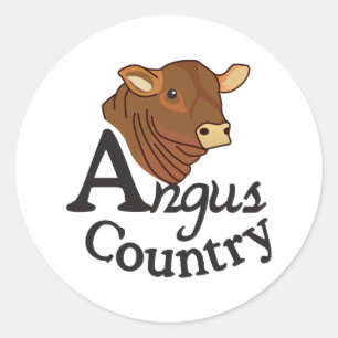 Angus Country Classic Round Sticker