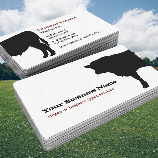 Angus Cow Silhouette Business Card Template (Creator Uploaded)