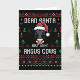 Angus Cows Christmas Beef Cattle Ugly Xmas Sweater Card