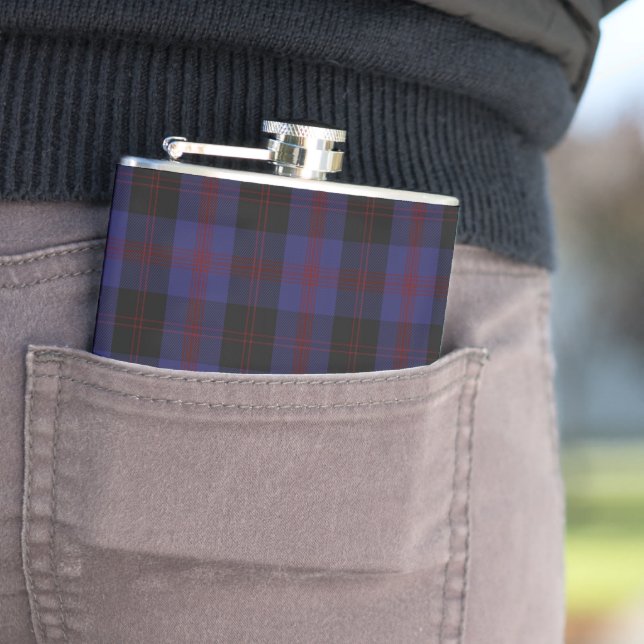 Angus District Highland District Plaid Hip Flask (In Situ)