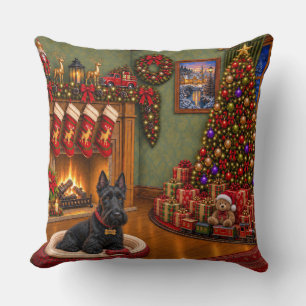 Angus The Scottish Terrier Holiday Card Cushion
