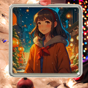 Ani-mazing Christmas Anime Pun Metal Tree Decoration