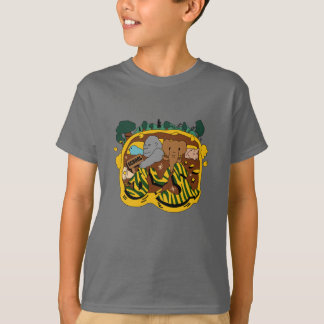 Aniaml go to school by bus graffiiti T-Shirt
