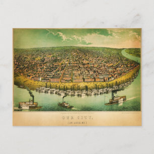 anicke’s map of St Louis (1859) Postcard