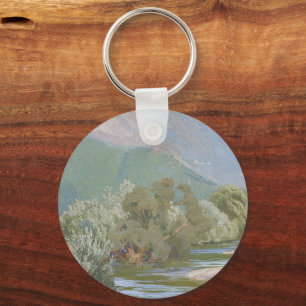Aniene River Breathtaking Art Nouveau Landscape Key Ring