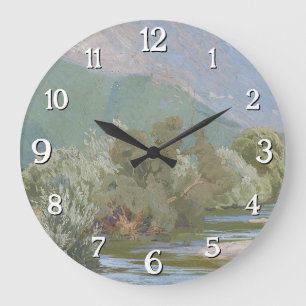 Aniene River Breathtaking Art Nouveau Landscape  Large Clock