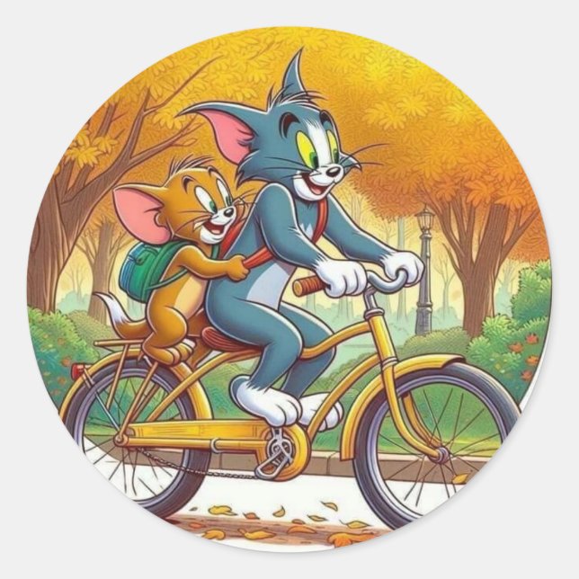 Anima cartoon  classic round sticker (Front)