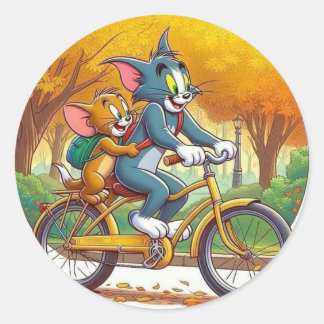 Anima cartoon  classic round sticker