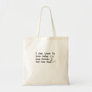 Anima Coffee Nap Lover Veterinarians Funny Gif Tote Bag