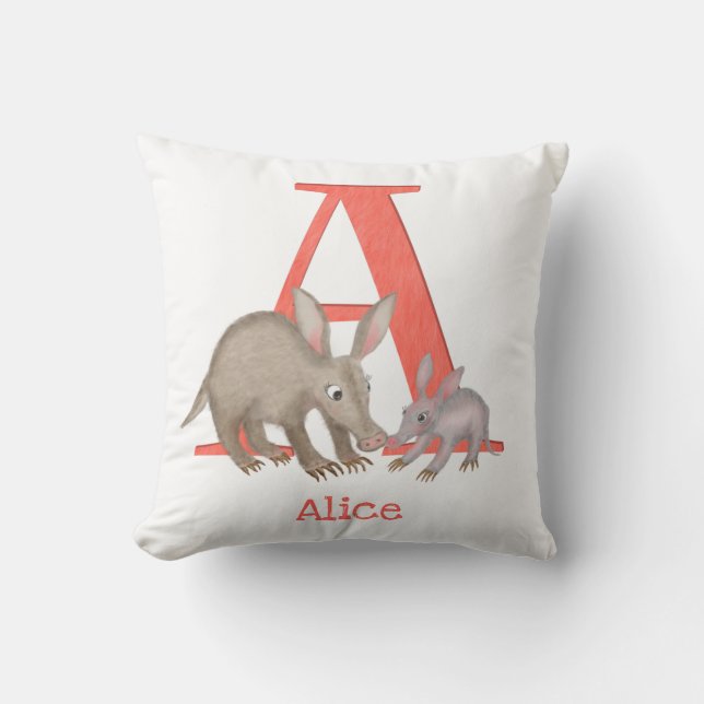 Animal ABC A is for aardvark cushion (Front)