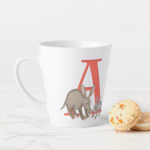 Animal ABC A is for aardvark latte mug