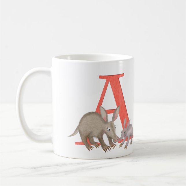Animal ABC A is for aardvark mug (Left)