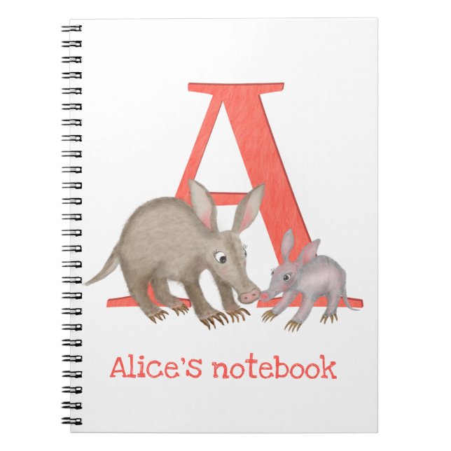 Animal ABC A is for aardvark notebook (Front)