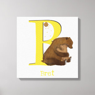 Animal ABC B is for bear canvas print
