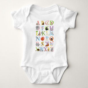 Animal ABC baby bodysuit