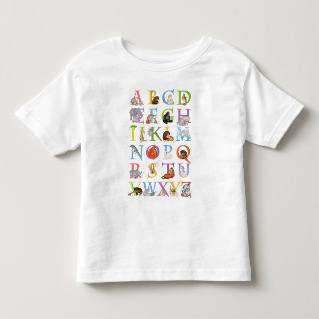 Animal ABC child's T-shirt (blue version) (Front)