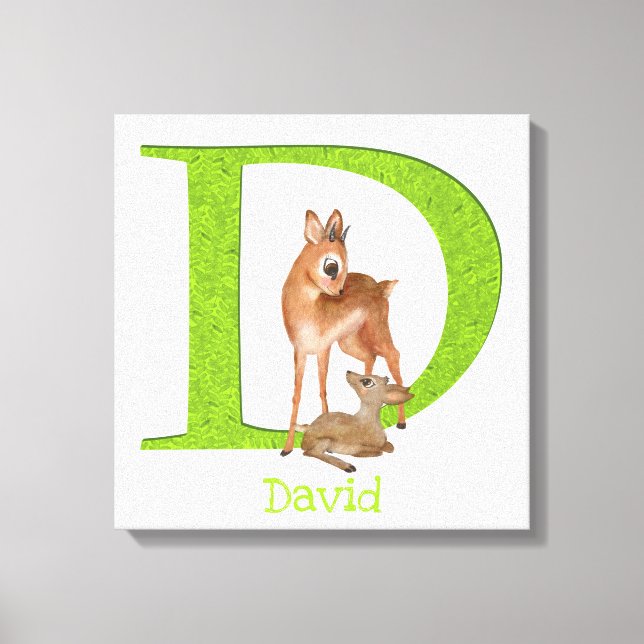 Animal ABC D is for dik-dik canvas print (Front)