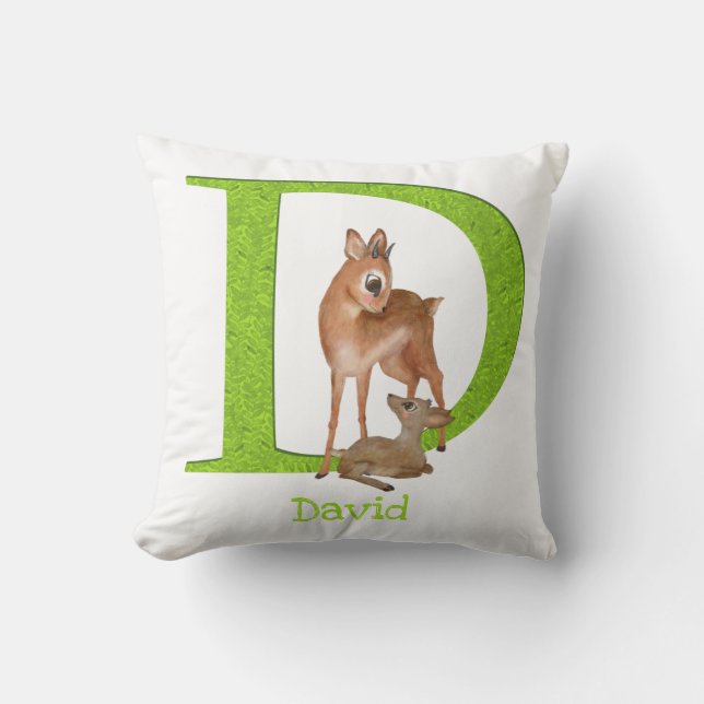Animal ABC D is for dik-dik cushion (Front)