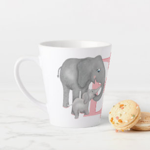 Animal ABC E is for elephant latte mug