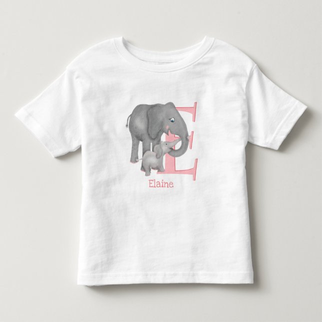 Animal ABC E is for elephant T-shirt (Front)