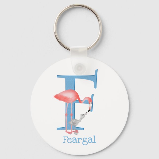 Animal ABC F is for flamingo key ring (Front)