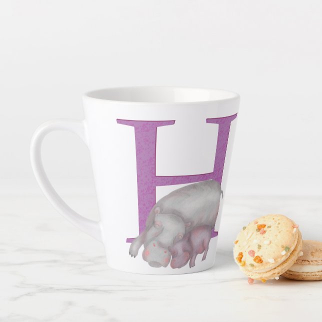 Animal ABC H is for hippo latte mug (In Situ)