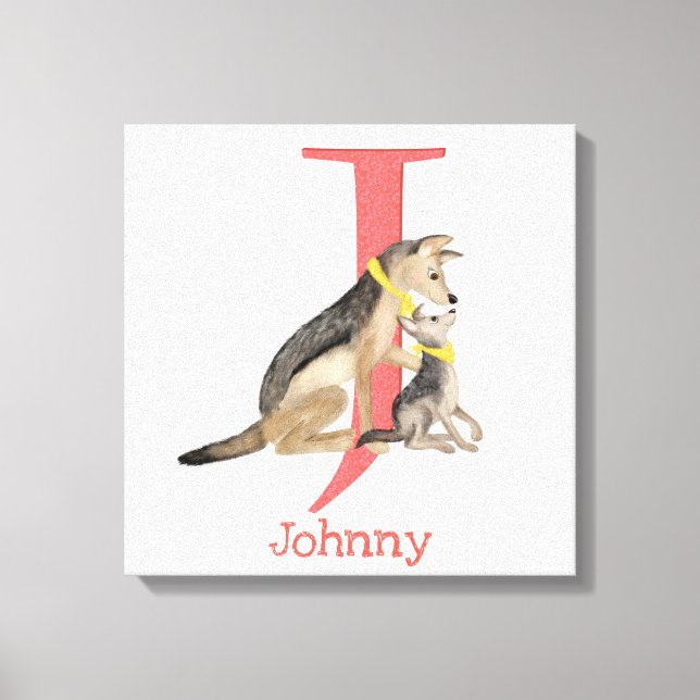 Animal ABC J is for jackal canvas print (Front)