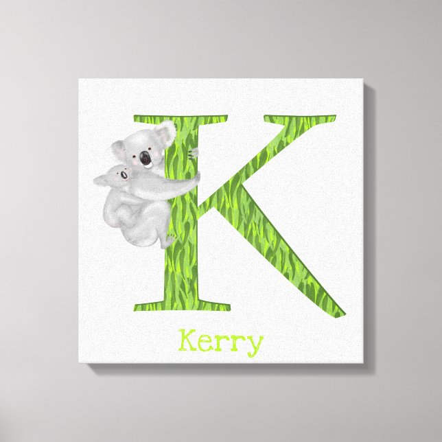 Animal ABC K is for koala canvas print (Front)