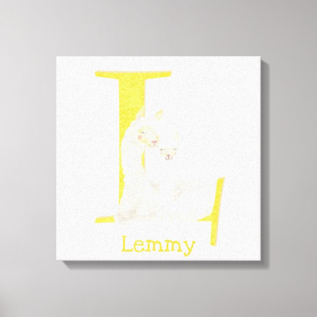 Animal ABC L is for llama canvas print (Front)