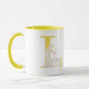 Animal ABC L is for llama mug