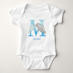 Animal ABC M is for manatee baby bodysuit