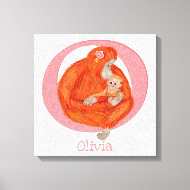 Animal ABC O is for orangutan canvas print (Front)