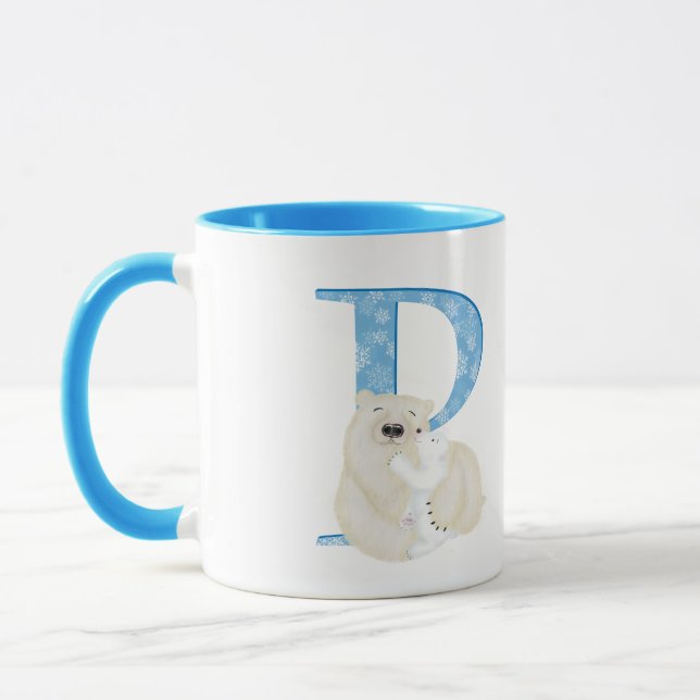 Animal ABC P is for polar bear mug (Left)