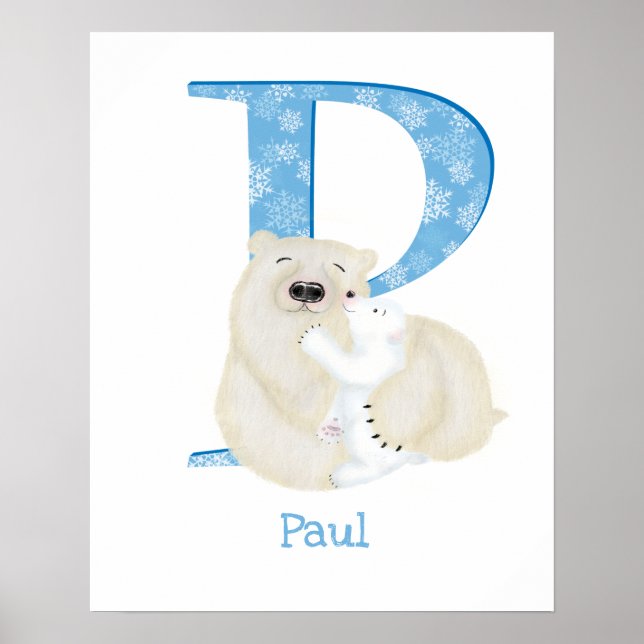 Animal ABC P is for polar bear print (Front)
