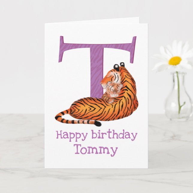 Animal ABC T is for tiger birthday card (Small Plant)
