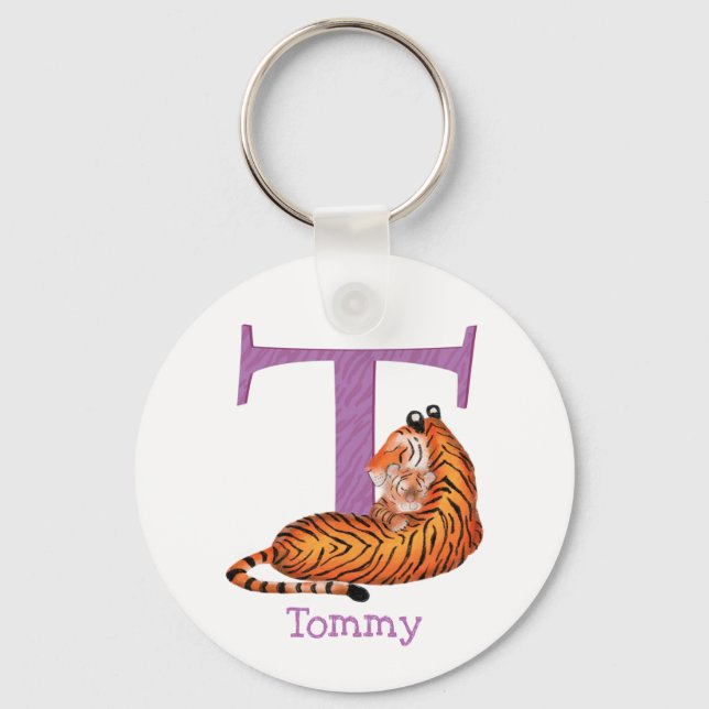 Animal ABC T is for tiger key ring (Front)