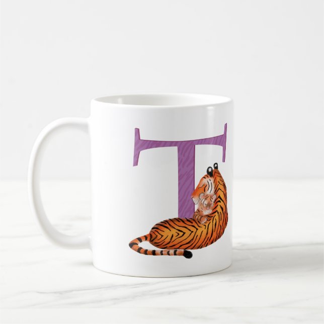 Animal ABC T is for tiger mug (Left)
