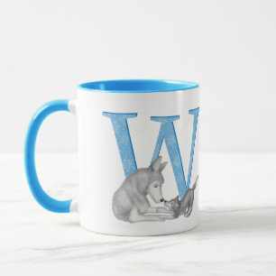 Animal ABC W is for wolf mug