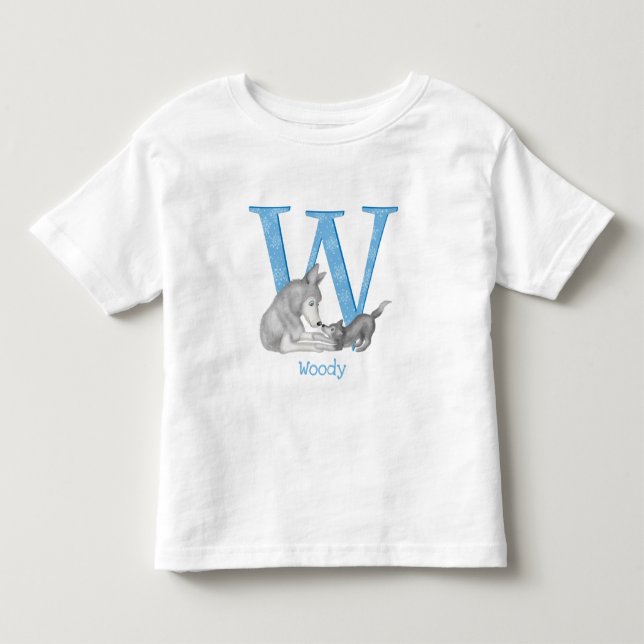 Animal ABC W is for wolf T-shirt (Front)