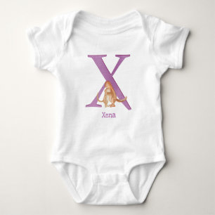 Animal ABC X is for xerus baby bodysuit