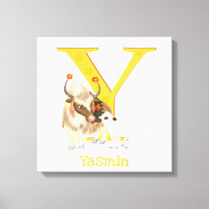 Animal ABC Y is for yak canvas print