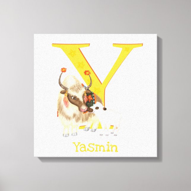 Animal ABC Y is for yak canvas print (Front)