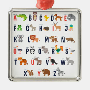 Animal ABCs - Alphabet Metal Tree Decoration