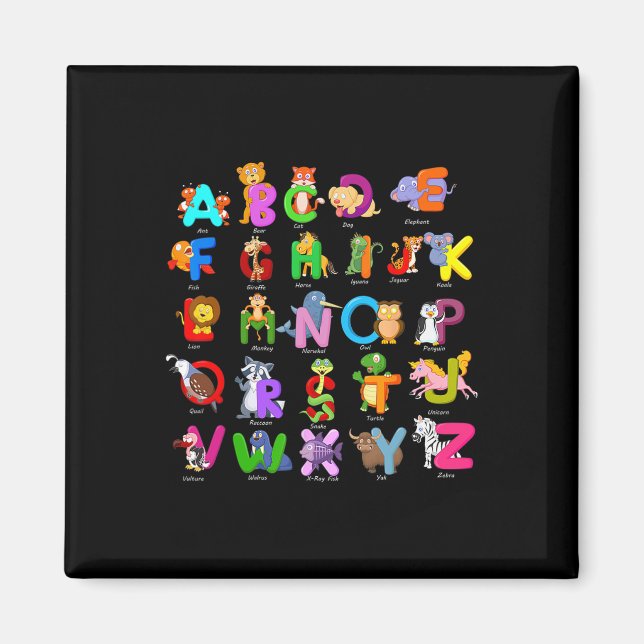 Animal Abcs Learning Kindergarten School Teacher  Magnet (Front)