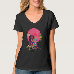 Animal Abstract Leopard Jaguar Glitch Vaporwave T-Shirt