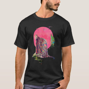 Animal Abstract Leopard Jaguar Glitch Vaporwave T-Shirt