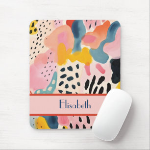 Animal Abstract Modern Retro Coloful Mouse Mat