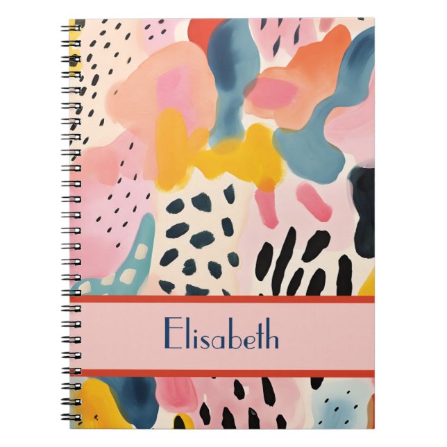 Animal Abstract Modern Retro Coloful Notebook (Front)