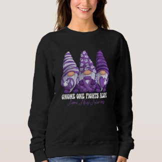 Animal Abuse Awareness Month Purple Ribbon Gnomies Sweatshirt